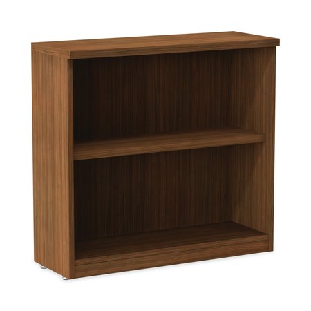 ALERA Valencia Bookcase, 2-Shelf, 31 3/4w x 14d x 29 1/2h, Modern Walnut ALEVA633032WA